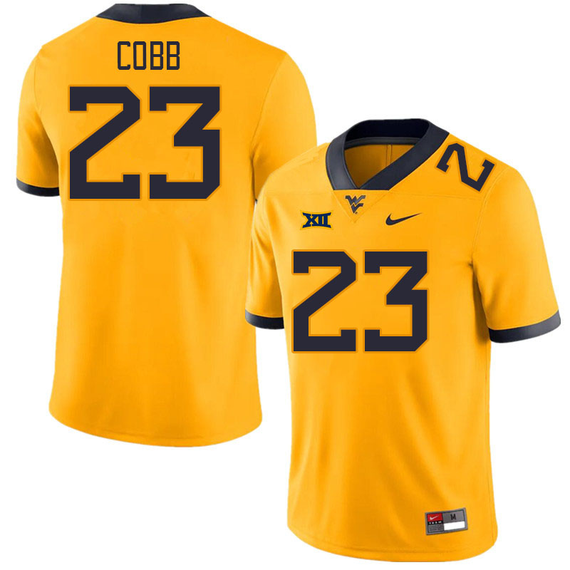 Men #23 Keyshawn Cobb West Virginia Mountaineers College Football Jerseys Stitched Sale-Gold - Click Image to Close